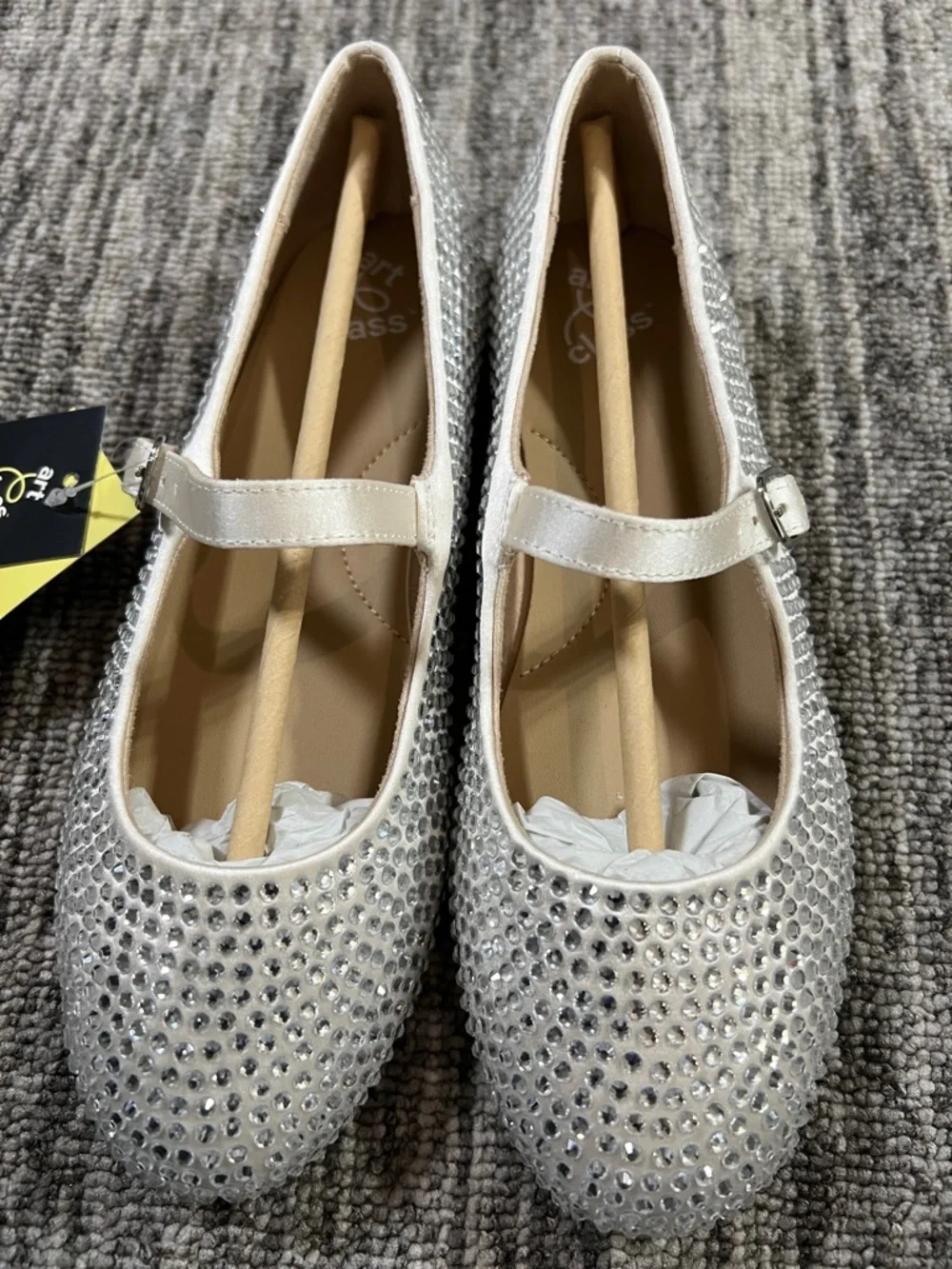 art class White Rhinestone Mary Jane Flats Buckle Synthetic Various Sizes